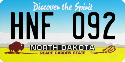 ND license plate HNF092