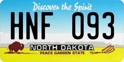 ND license plate HNF093
