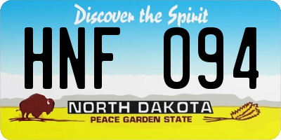 ND license plate HNF094