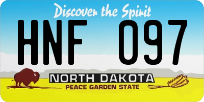 ND license plate HNF097