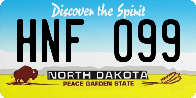 ND license plate HNF099