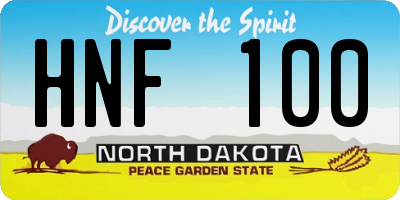 ND license plate HNF100