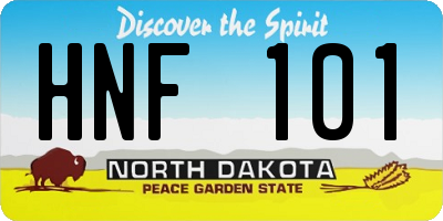 ND license plate HNF101