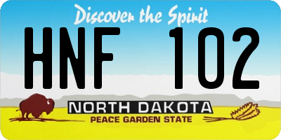 ND license plate HNF102