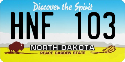 ND license plate HNF103