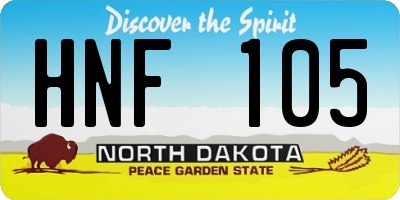 ND license plate HNF105