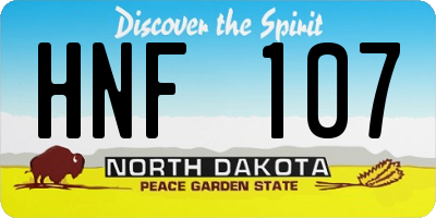 ND license plate HNF107