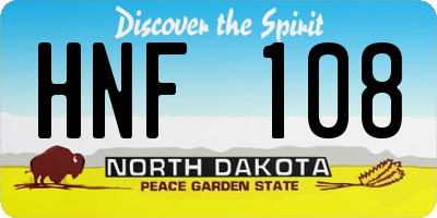 ND license plate HNF108