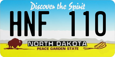 ND license plate HNF110