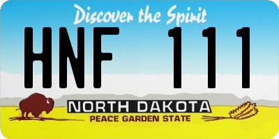 ND license plate HNF111