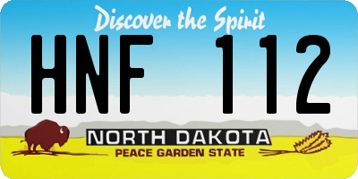 ND license plate HNF112
