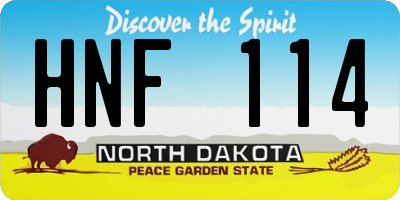 ND license plate HNF114