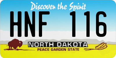 ND license plate HNF116