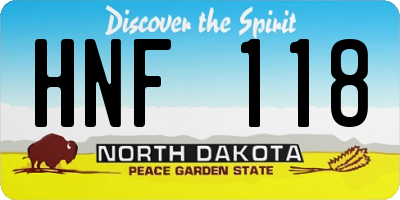 ND license plate HNF118