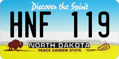 ND license plate HNF119