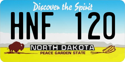 ND license plate HNF120