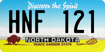 ND license plate HNF121