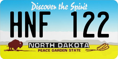 ND license plate HNF122