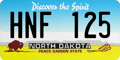 ND license plate HNF125