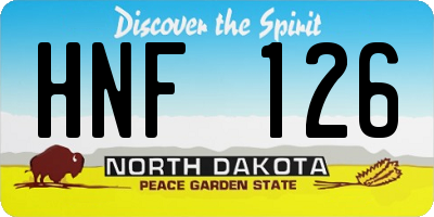 ND license plate HNF126