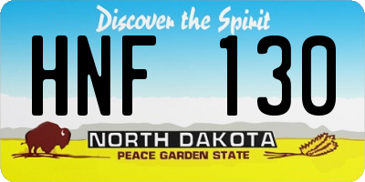 ND license plate HNF130