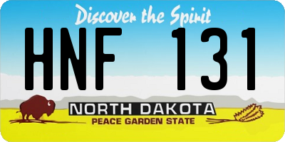 ND license plate HNF131