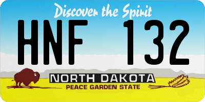 ND license plate HNF132