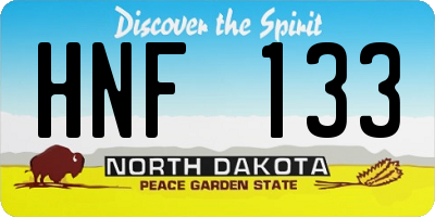 ND license plate HNF133