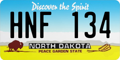 ND license plate HNF134