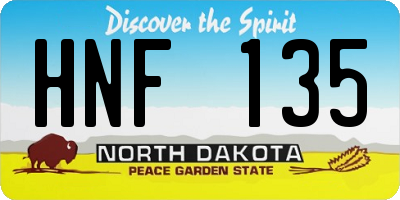 ND license plate HNF135