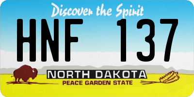 ND license plate HNF137