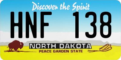 ND license plate HNF138