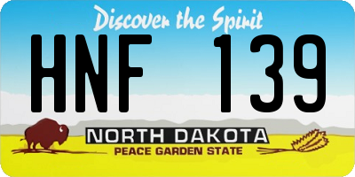 ND license plate HNF139