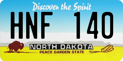 ND license plate HNF140