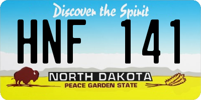 ND license plate HNF141