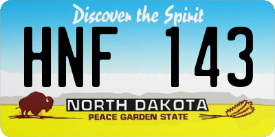 ND license plate HNF143