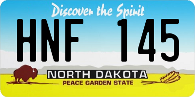 ND license plate HNF145