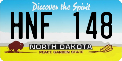 ND license plate HNF148