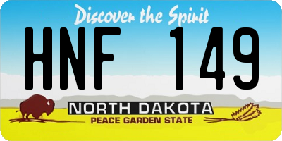 ND license plate HNF149