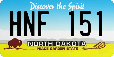 ND license plate HNF151