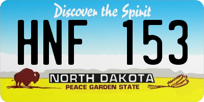 ND license plate HNF153
