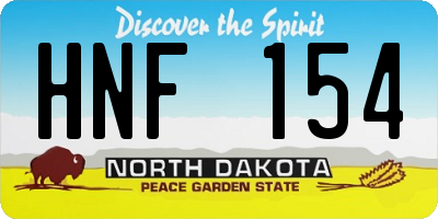 ND license plate HNF154