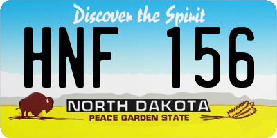 ND license plate HNF156