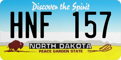 ND license plate HNF157