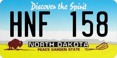 ND license plate HNF158