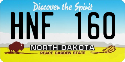 ND license plate HNF160