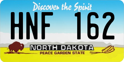 ND license plate HNF162