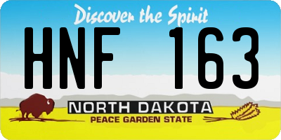 ND license plate HNF163