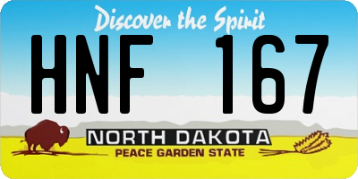 ND license plate HNF167