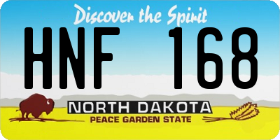 ND license plate HNF168